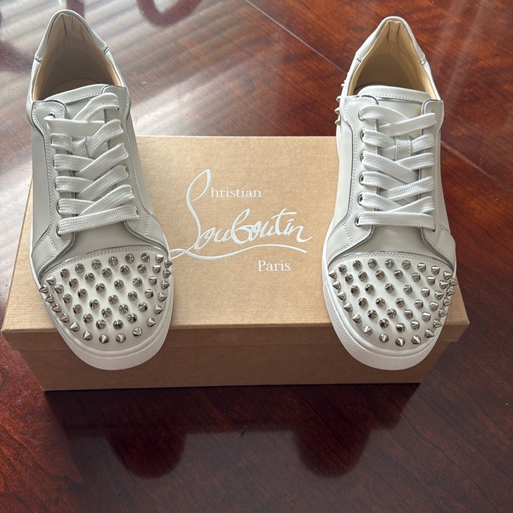 Saks Fifth Avenue Christian Louboutin Viera 2 Spikes Leather Low-Top Sneakers